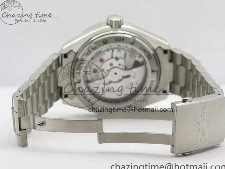 0415 Planet Ocean Pro 45mm OMF 1:1 Best Edition Orange Marker On SS Bracelet A8500 (Black Balance Wheel) Durable 8141